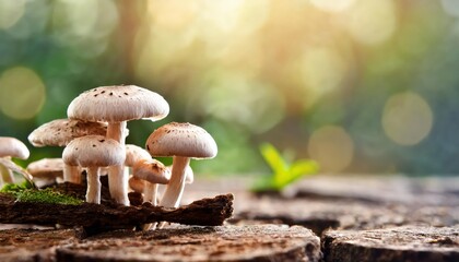 Closeup of a bunch of mushrooms - obrazy, fototapety, plakaty