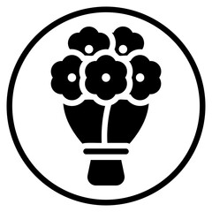 bouquet glyph icon