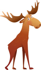 Silly Moose or Curious Elk Animal Character - 762883493