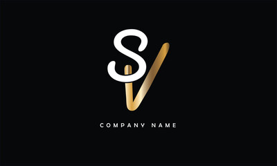 SV, VS, S, V Abstract Letters Logo Monogram