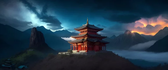 Fotobehang Panoramic ancient city illustration  © wonderland