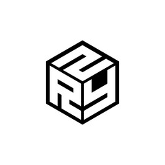 RYZ letter logo design with white background in illustrator, cube logo, vector logo, modern alphabet font overlap style. calligraphy designs for logo, Poster, Invitation, etc. - obrazy, fototapety, plakaty