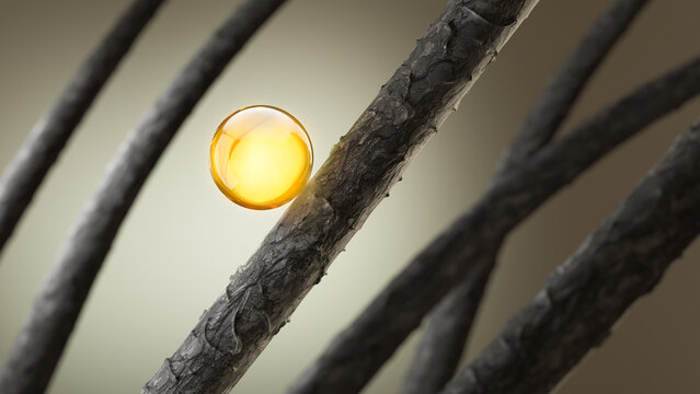 Hair treatment and Hair care Concept Background, Vitamin or Serum Shampoo,Damage hair Repair,3d rendering.