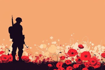 Poppy Day concept for Memorial Day. Remembrance Day . Generative AI