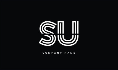 Fototapeta premium SU, US, S, U Abstract Letters Logo monogram