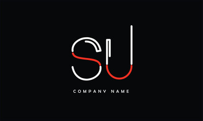 Fototapeta na wymiar SU, US, S, U Abstract Letters Logo monogram