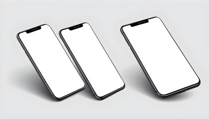 white blank screen of mobile mockup 