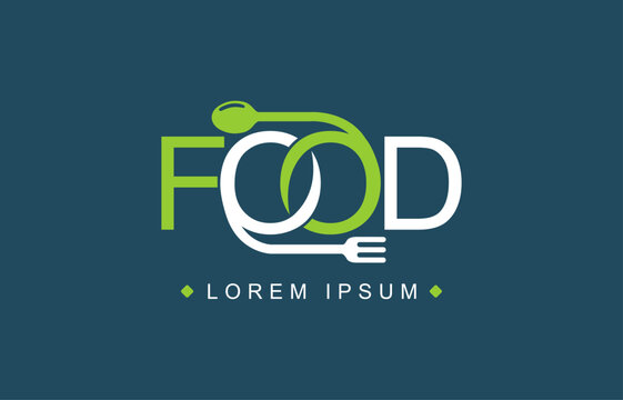 Modern minimalistic vector logo of food