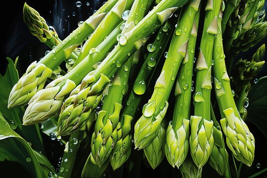 Asparagus oil painting with Generative AI