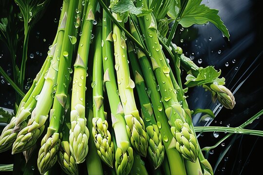 Asparagus oil painting with Generative AI