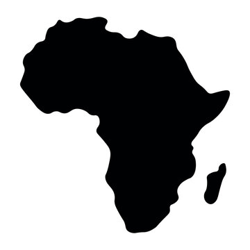 recommend clip art: black vector africa map on white background