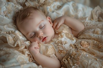 Baby Laying Down in Dress