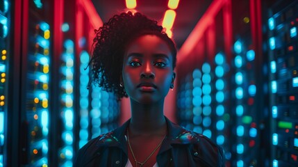 Obraz premium Grace Under Pressure: Celebrating the Woman IT Specialist's Triumph Over Tech Challenges