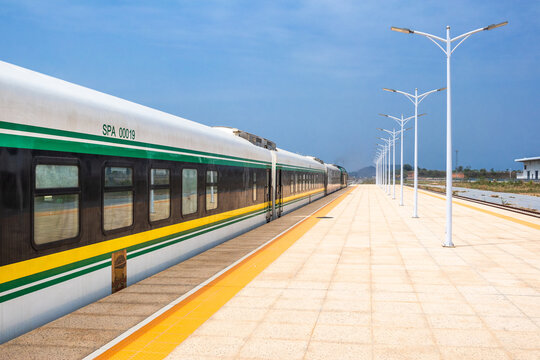 Obafemi Awolowo Station is a railway station in Akinyele, Ibadan,Oyo State. One of the main stations on the new Lagos - Ibadan train service. Shot on 10 March 2024.