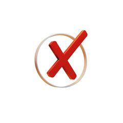 Obraz premium red cross x vector icon. no wrong symbol. flat and modern checkmark design, vote sign. graphic design element set on white background