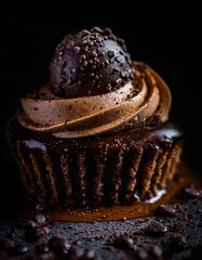 decadent dark Chocolate truffle Cupcake bonbon frosting delicious dessert