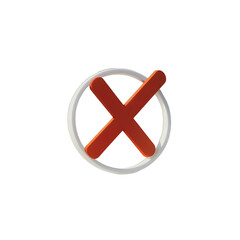 Fototapeta premium red cross x vector icon. no wrong symbol. flat and modern checkmark design, vote sign. graphic design element set on white background