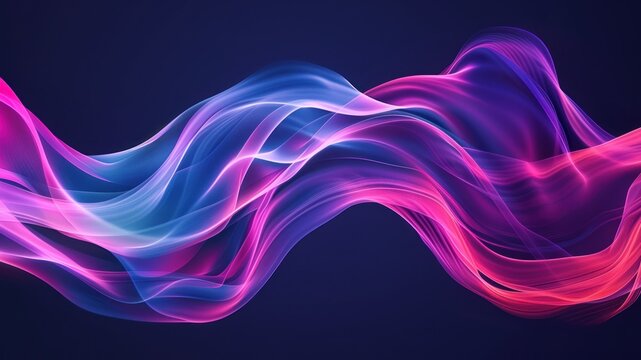 Abstract colorfull flowing gradient on dark background. Ai generated