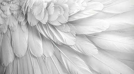 Feathered Serenity: A Closeup of White Plumage Symbolizing Peace, Spirituality, and Hope for...