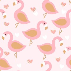 Naklejka premium seamless pattern with flamingos