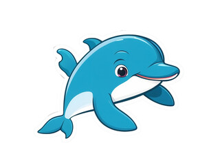 Vector illustration of Cute cartoon dolphin isolated on a. isolated transformer