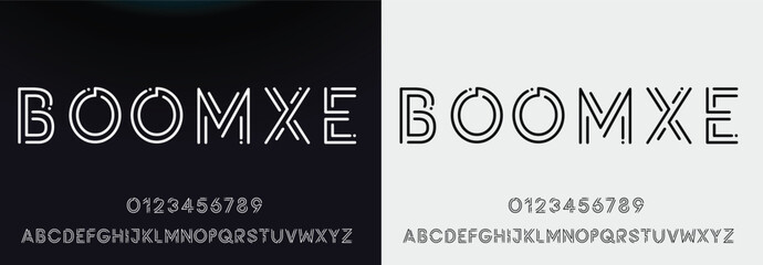 Modern Bold Font. Regular Italic Number Typography urban style alphabet fonts for fashion, sport, technology, digital, movie, logo design, vector illustration