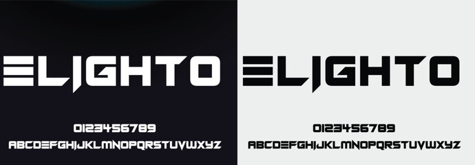 Abstract hi tech techno alphabet font, for your future digital design logo or brand name or game, letters and numbers, vector illustration 10EPS