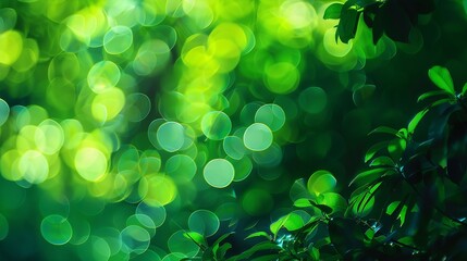 green bokeh from tree green background : Generative AI