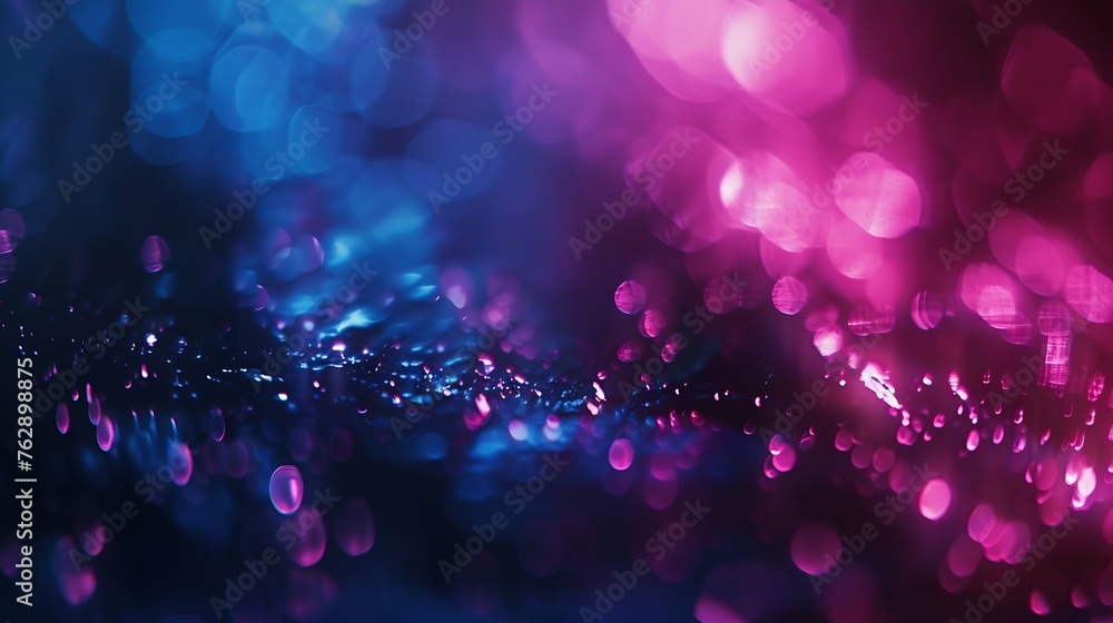 Poster defocused glow overlay fluorescent light leak scifi illumination blur neon navy blue magenta pink co