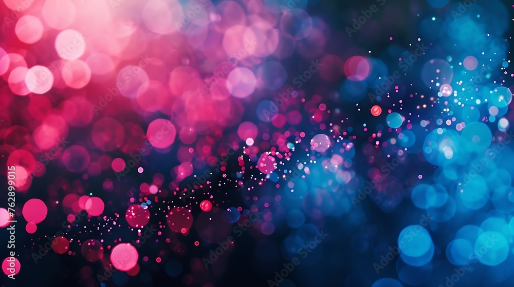 Poster blur neon glow color light overlay fluorescent radiance defocused vibrant pink blue soft flecks text