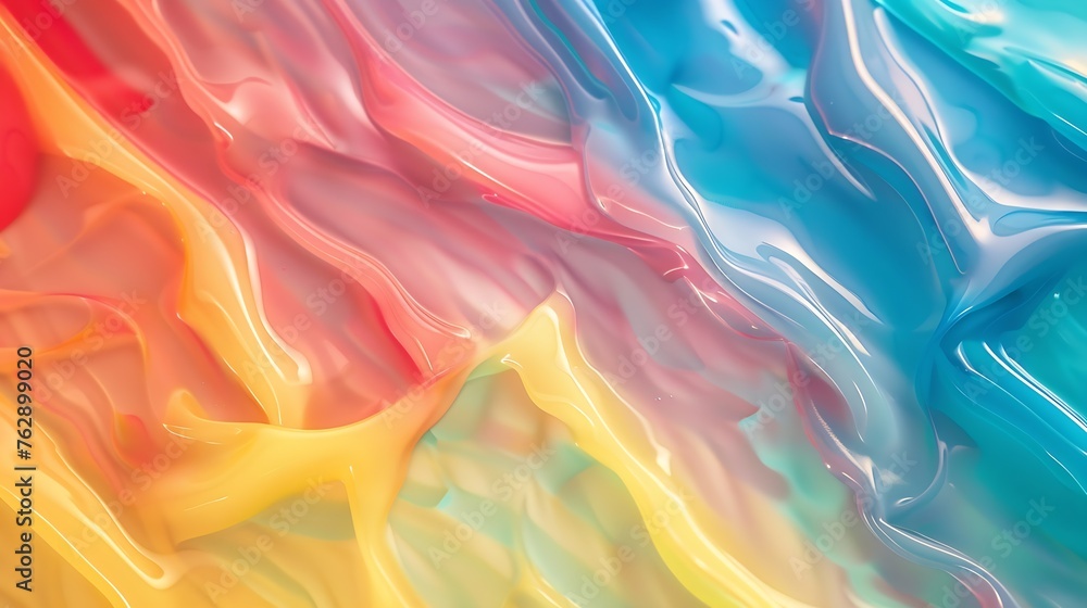 Poster Abstract Liquid paint effect blurred gradient overflow waves grainy background texture Colorful digital Grain Texture overlay Lofi effect vintage retro design Vibrant Texture Wallpaper : Generative AI