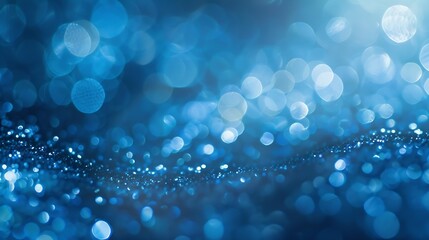 Abstract Blue bokeh defocus glitter blur background : Generative AI