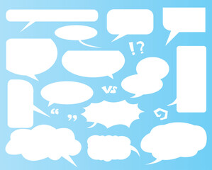 Text for speech bubbles color set. Vector illustration
