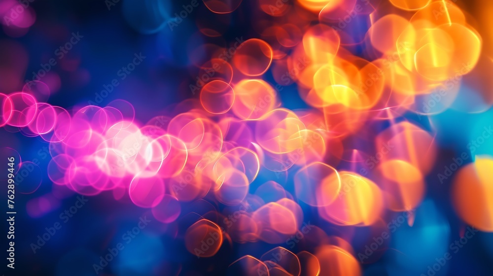 Poster blur glow overlay neon light flare futuristic glare defocused fluorescent navy blue pink orange colo