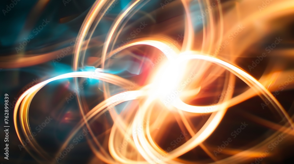 Poster abstract traces of bright light : generative ai