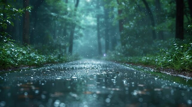 rain in the forest