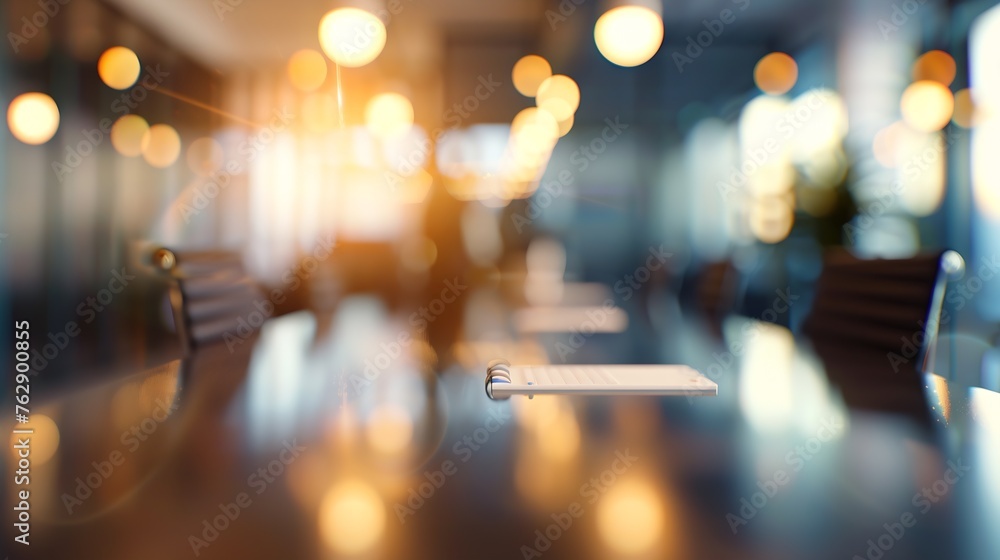 Aufkleber businessmen blur in the workplace or work space of table work in office with computer or shallow dep
