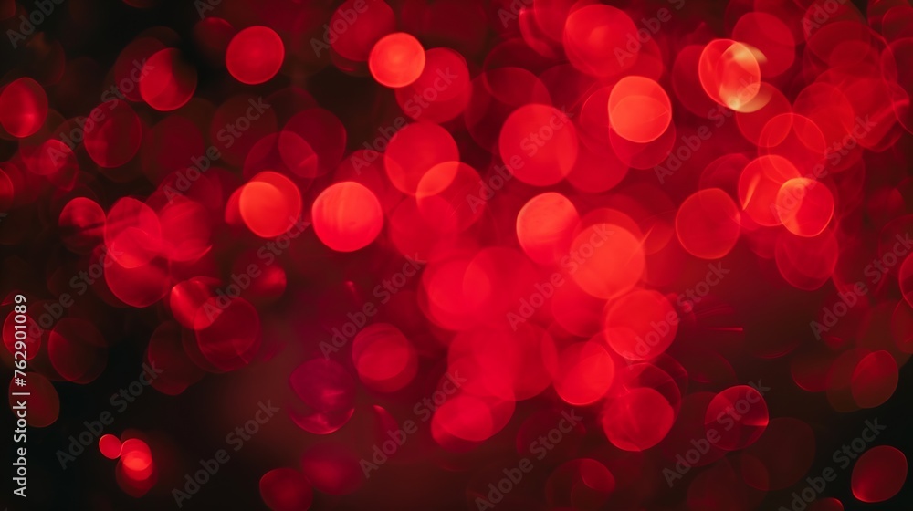 Aufkleber red bokeh of lights on black background : generative ai