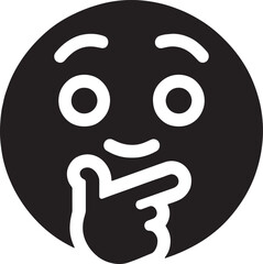 Pondering Poses: Thinking Face Emoji Vector
