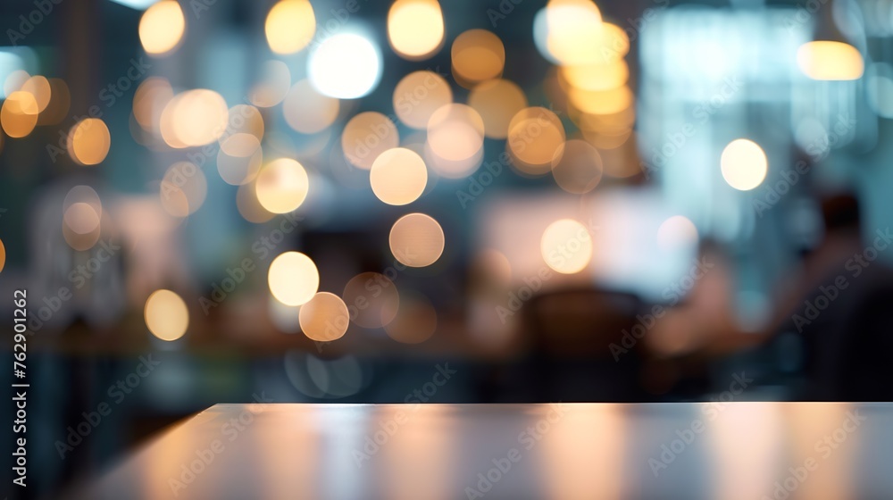 Leinwandbilder Businessmen blur in the workplace or work space of table work in office with computer or shallow depth of focus of abstract background : Generative AI