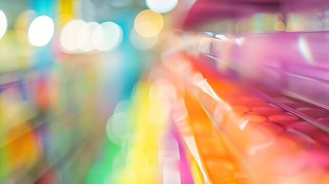 abstract blur shelf in minimart and supermarket for background : Generative AI