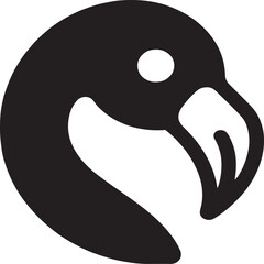 Elegant Silhouette: The Black Flamingo Emoji
