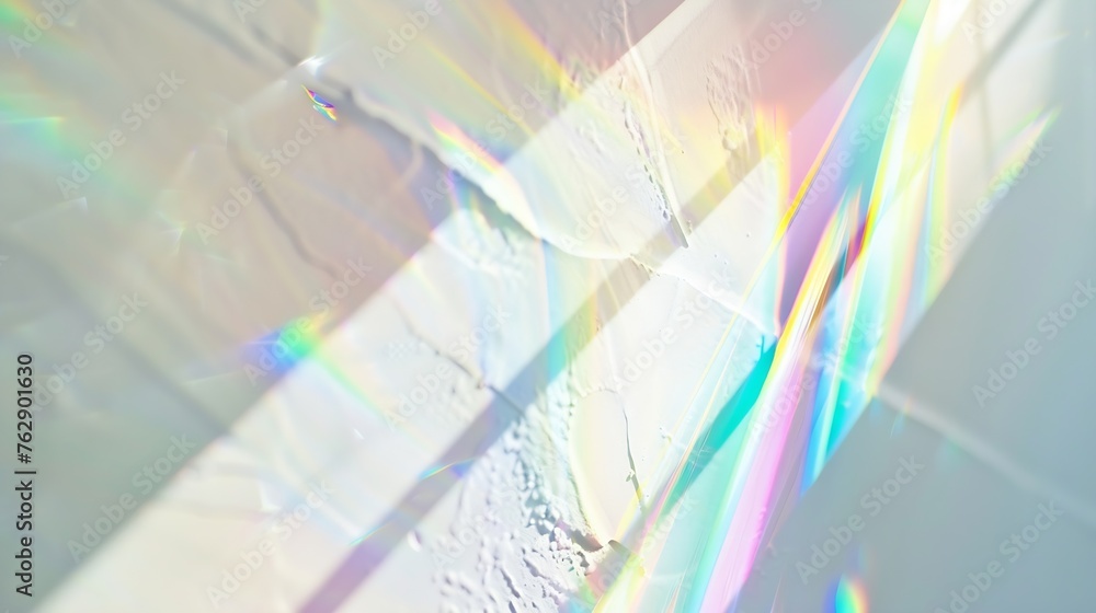 Poster blurred rainbow light refraction texture overlay effect for photo and mockups organic drop diagonal 