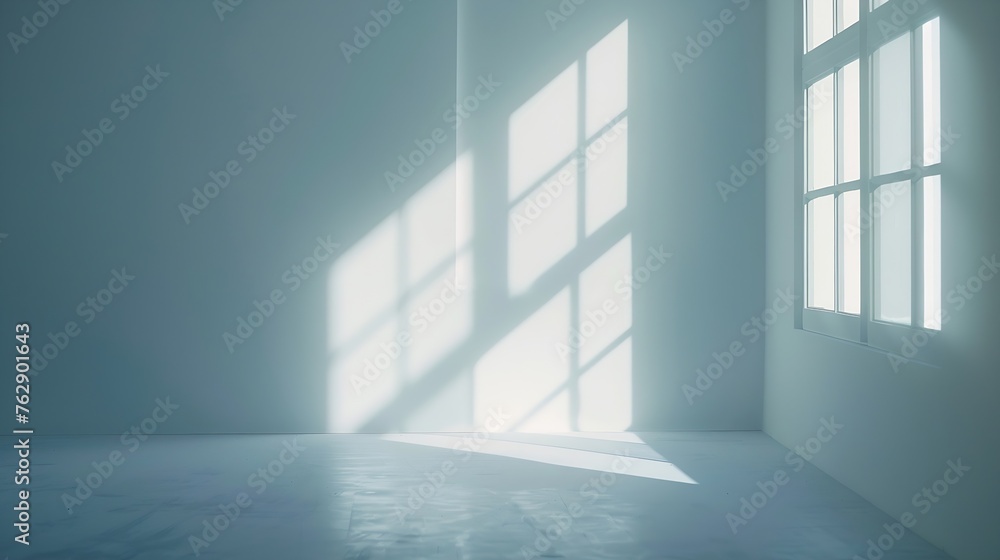 Aufkleber minimalist room with shadow overlay : generative ai
