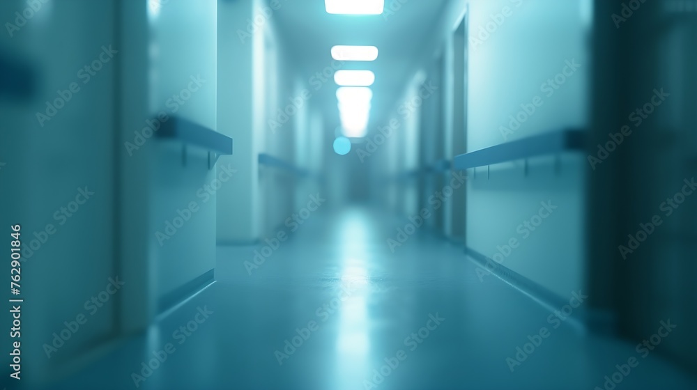 Poster blur image background of corridor in hospital or clinic image : generative ai