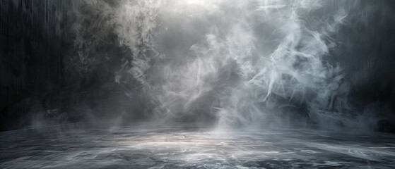Fototapeta premium Misty atmosphere in dark room.
