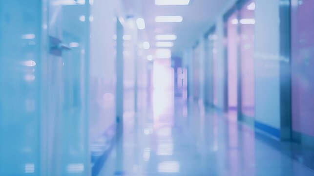 Abstract blurred inside interior of hospital building background with shine light for advertisement design and show content concept : Generative AI
