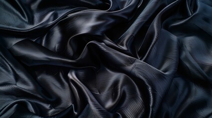 Black gray satin dark fabric texture luxurious shiny that is abstract silk cloth background with patterns soft waves blur beautiful : Generative AI - obrazy, fototapety, plakaty