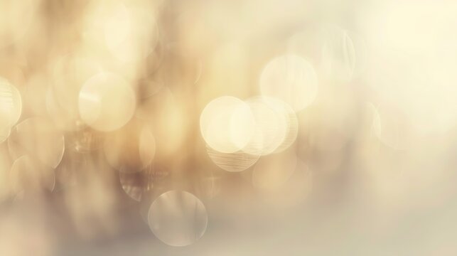 Abstract blur soft focus soft blinking light beige horizontal copy space background : Generative AI