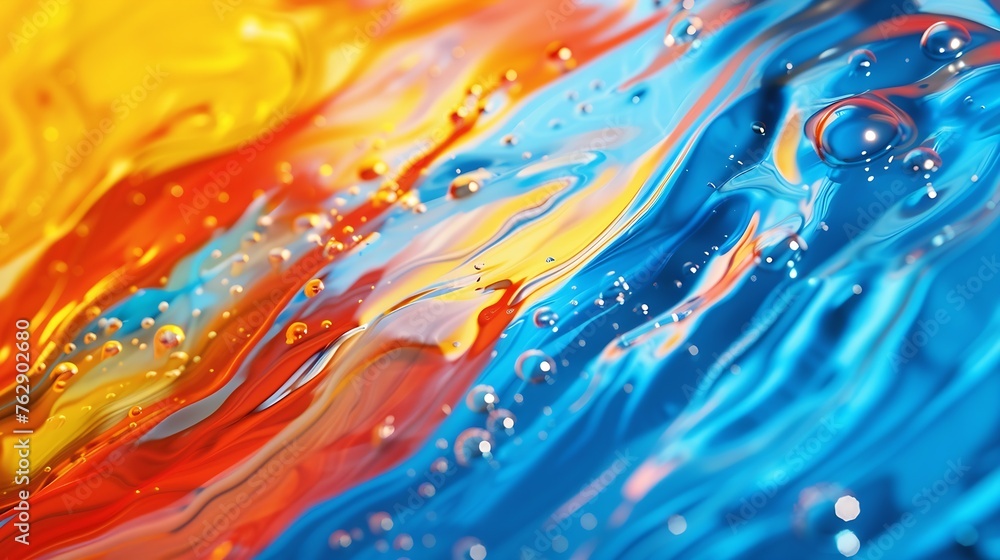 Fototapete abstract liquid paint effect blurred gradient overflow waves grainy background texture colorful digi